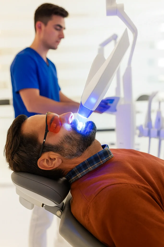 کامپوزیت حرفه‌ای دندان توسط دندانپزشک متخصص با استفاده از تجهیزات مدرن